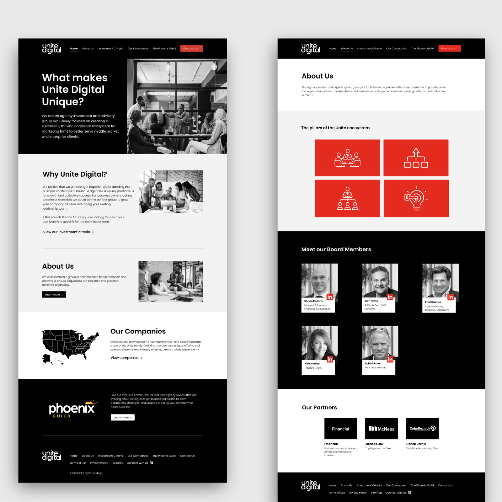 Unite Digital Holdings Website Design